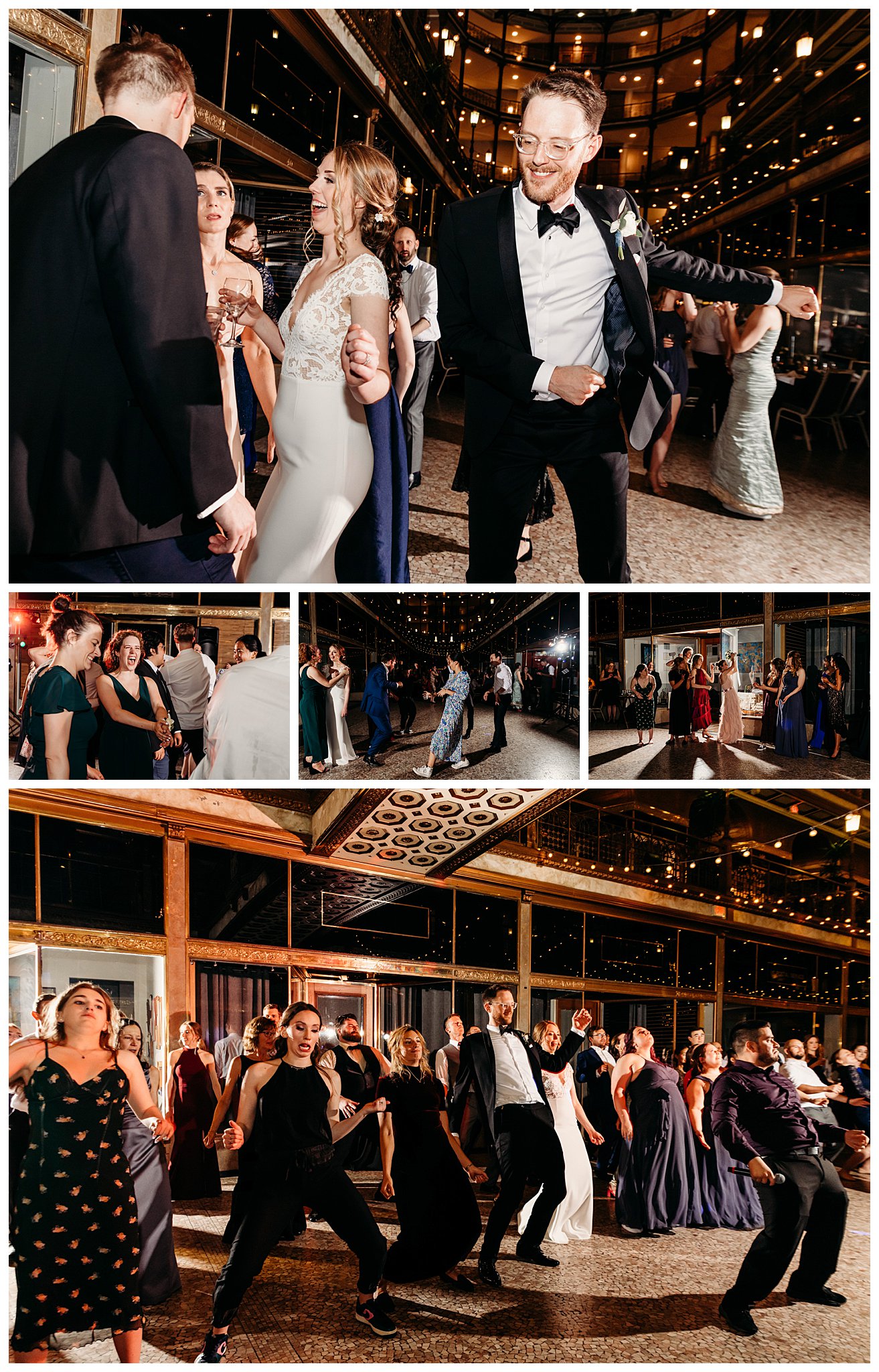 Guests dance the night away at Cleveland reception hall.