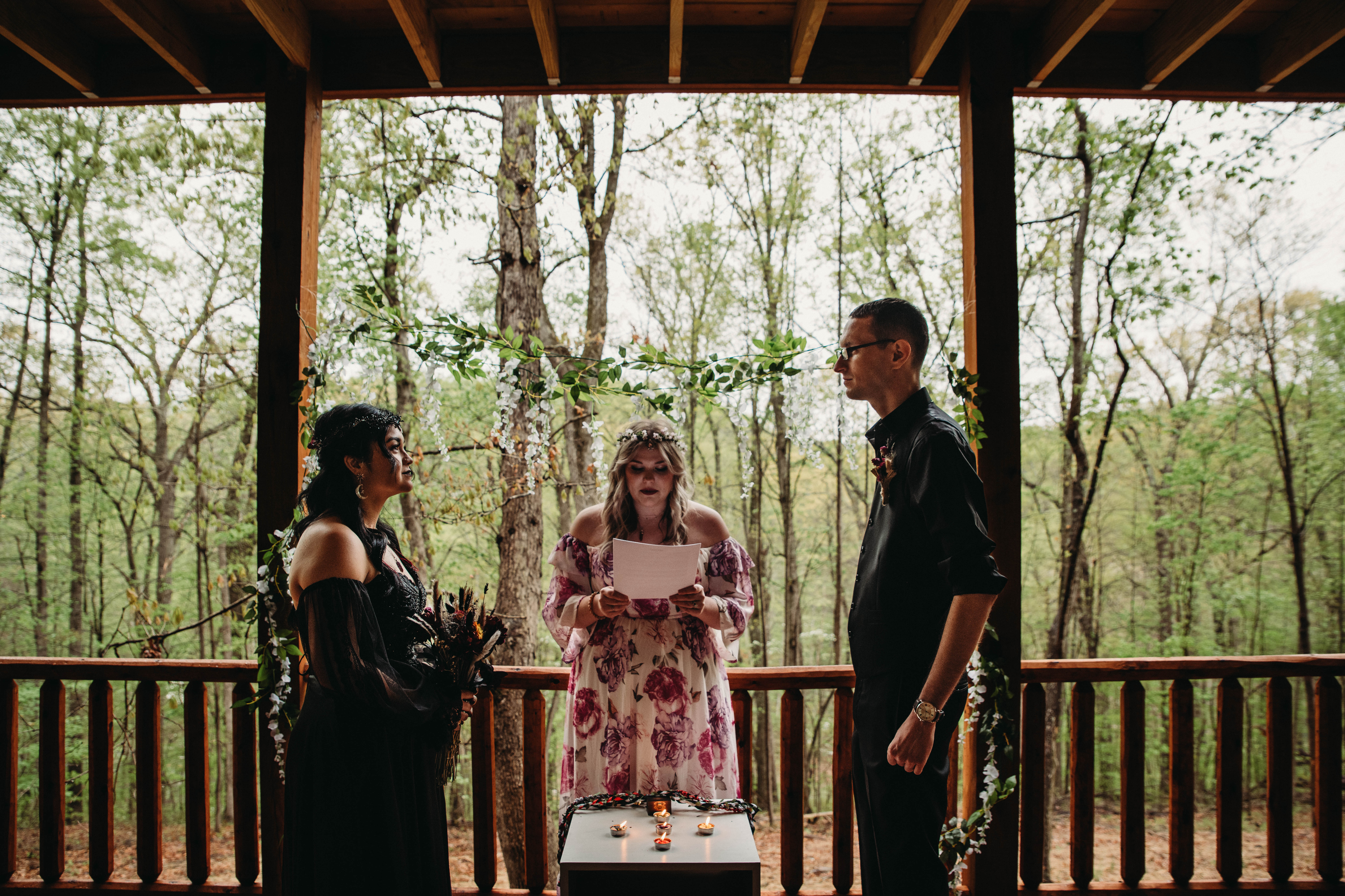 Couple have a Wiccan Ceremony at a cabin in Hocking Hills