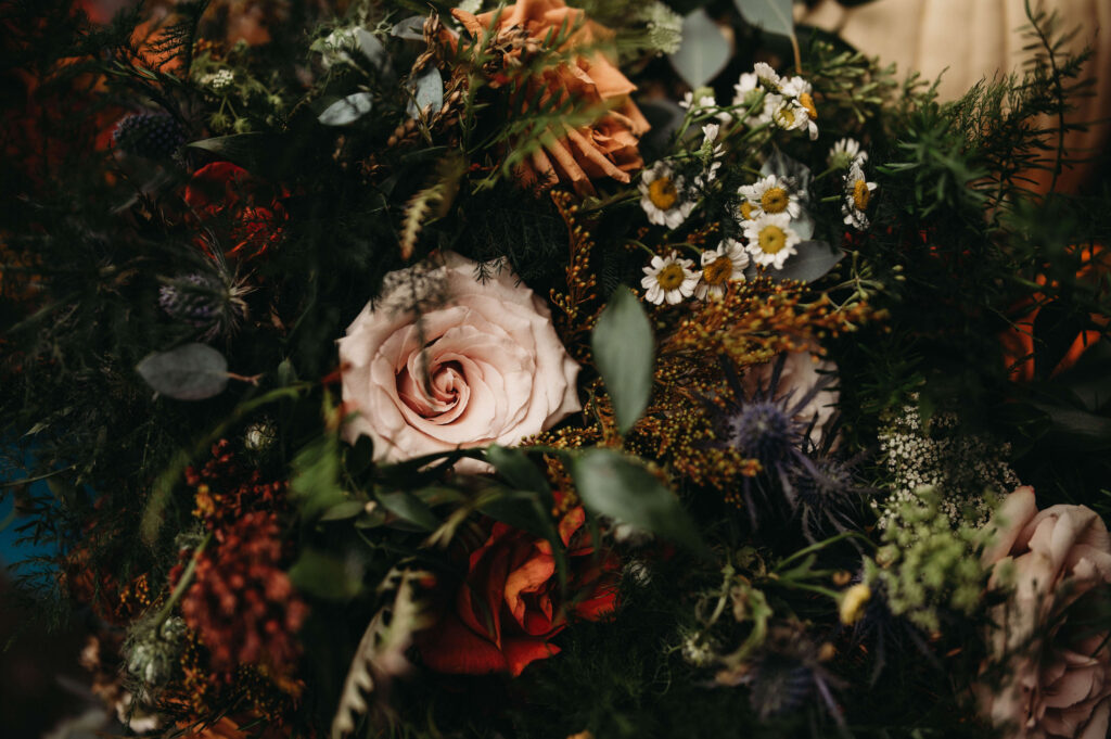Beautiful fall flowers for a special elopement in Cleveland.