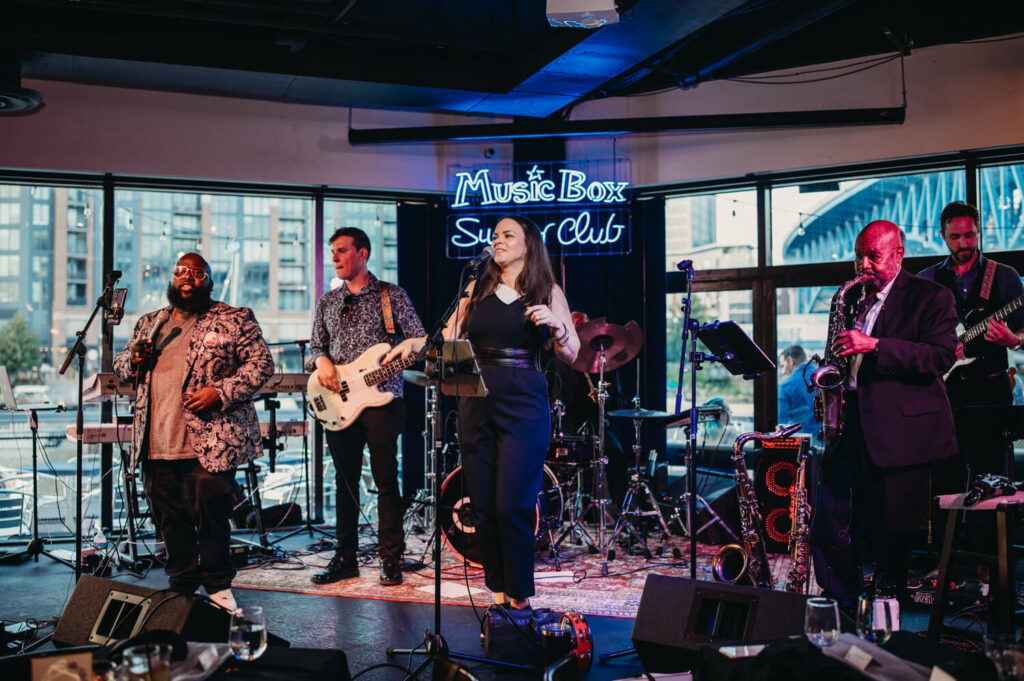 Live band performs at Music Box Supper Club.