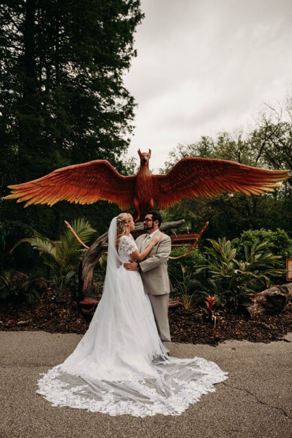 Dragon Landing at Cleveland Zoo with married couple