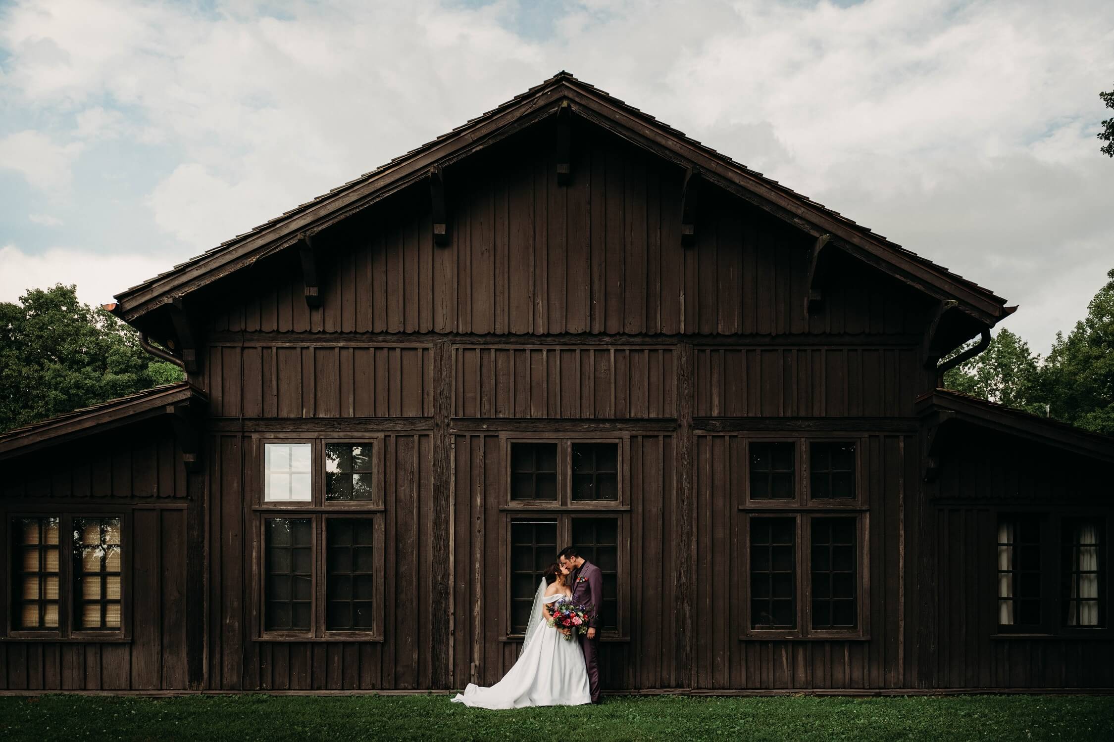 Outside Happy Days Lodge, Cuyahoga Valley National Park's wedding venue.