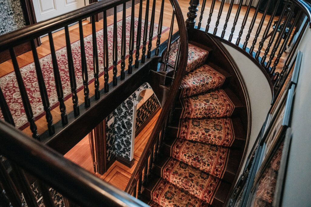 Intricate stair case of victorian temple