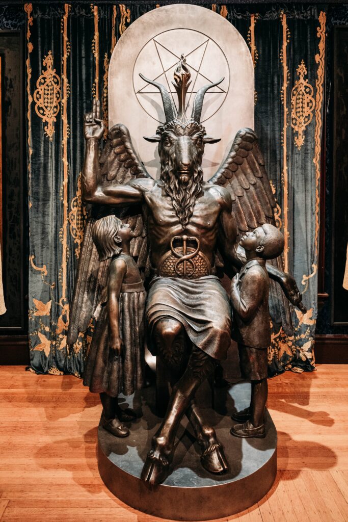 Baphomet statue for ceremony backdrop