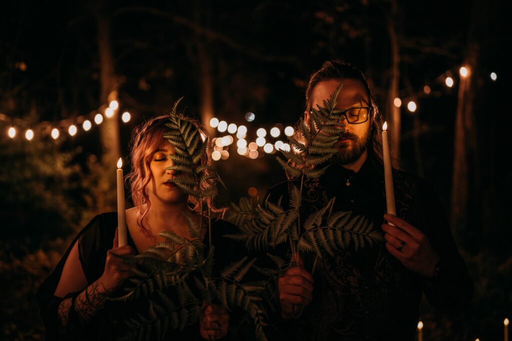 Unique wedding portrait at woods at eisler farms